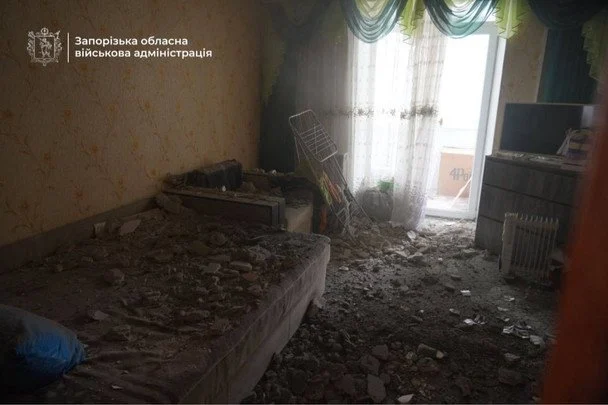 Після удару РФ пошкоджено житловий будинок. / © Очільник Запорізької ОВА Іван Федоров