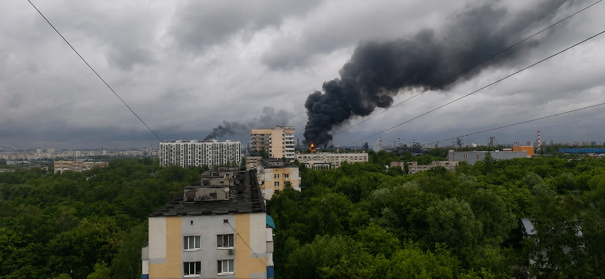 Атака безпілотників на Москву: займання на нафтопереробному заводі та дія протиповітряної оборони — деталі 4