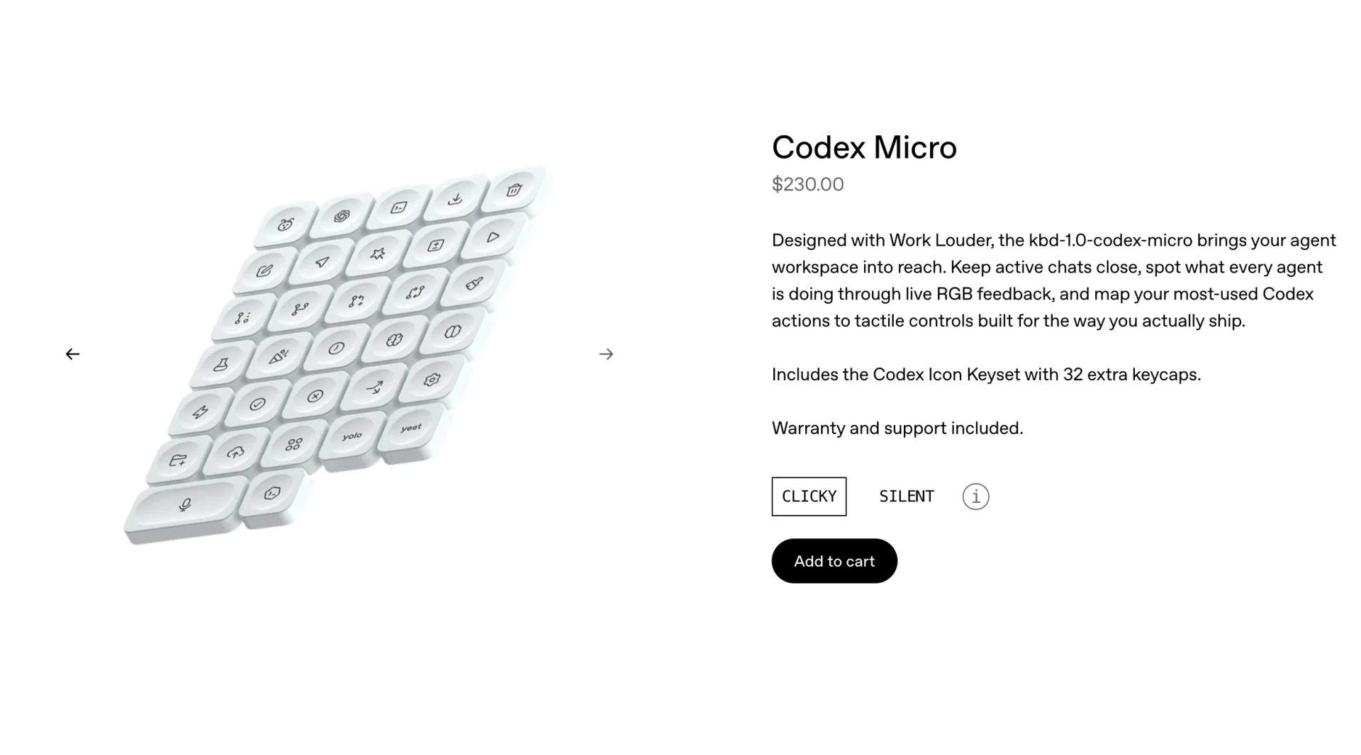 OpenAI показала свій дебютний пристрій: Codex Micro – клавіатуру для "вайбкодерів" 8
