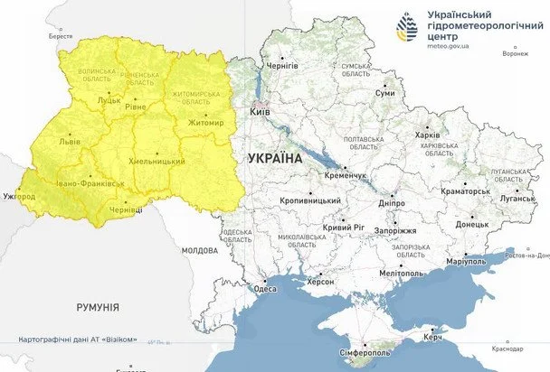 У низці областей України прогнозують небезпечні погодні явища. / © Укргідрометцентр
