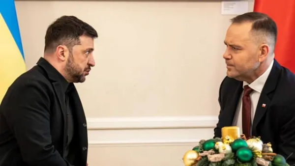 Зеленський та Навроцький провели зустріч в Анкарі. Деякі деталі. 7 Володимир Зеленський і Кароль Навроцький у Президентському палаці в Варшаві 19 грудня 2025 року