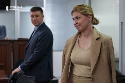 Колишня посолка України у США Ольга Стефанішина після засідання Вищого антикорупційного суду та визначення їй запобіжного заходу у вигляді застави у 6 млн гривень. Київ, 5 серпня 2026 року