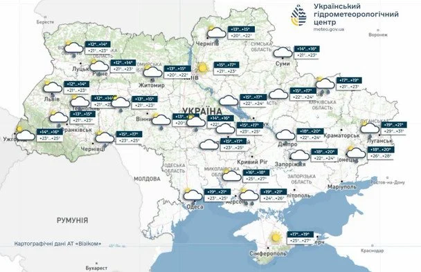 Грозова лінія витіснить спеку: Україну накриє раптове похолодання та зливи 2 / © Укргідрометцентр