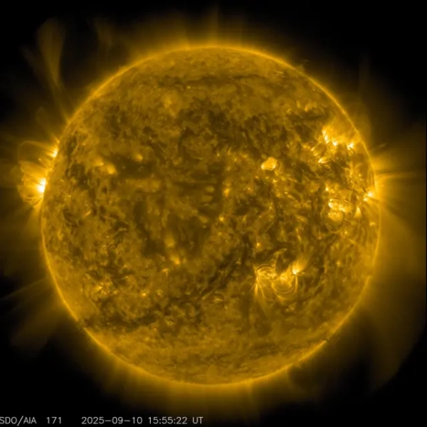 The NASA image shows a powerful plasma eruption from the Sun's surface