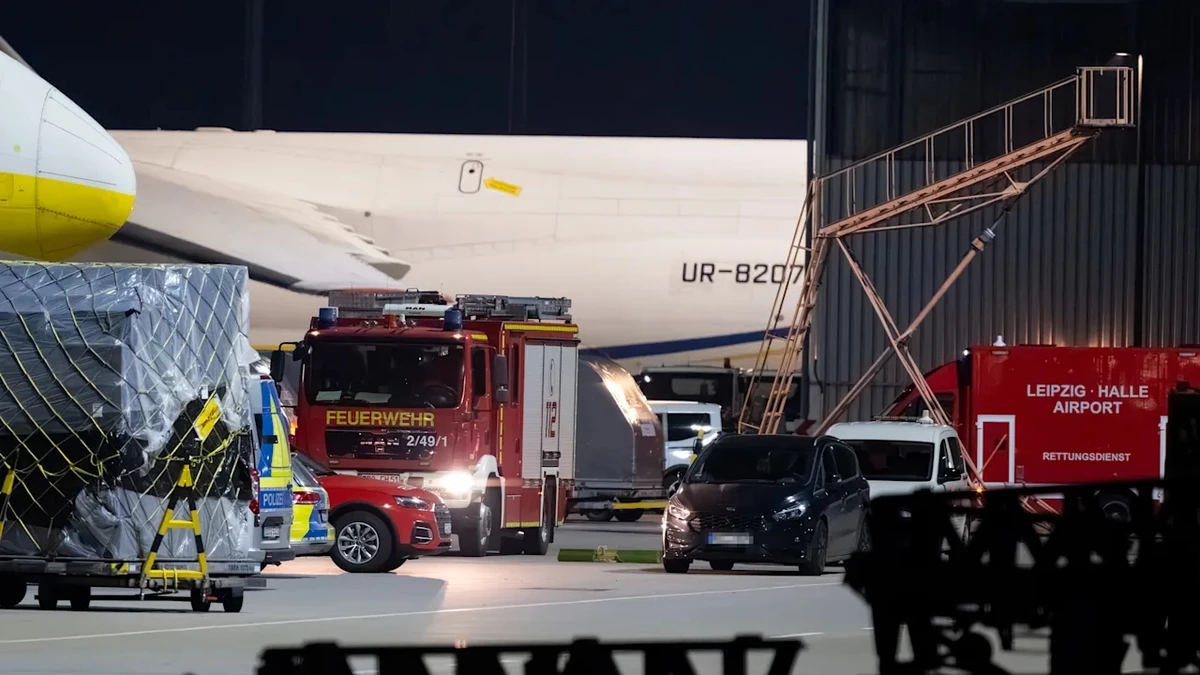 Біля вантажного літака Ан-124 в аеропорту Лейпцига знайшли дрон. 4