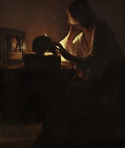 "Марія Магдалина, що кається, у роздумах" Жорж де Ла Тура (1635–1640)