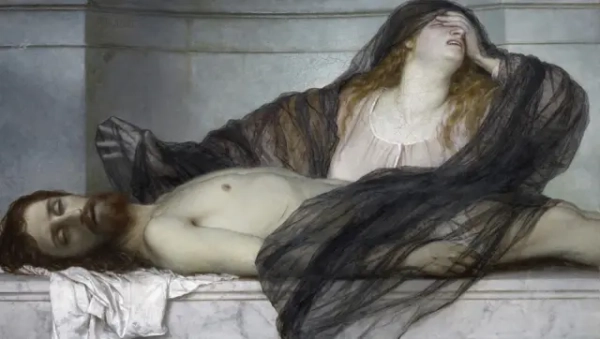 "Марія Магдалина, що оплакує тіло Христа" Арнольд Беклін (1867)